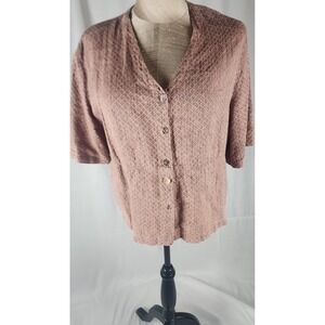 VINTG 100% Linen Click Women's Button-Up Blouse  S